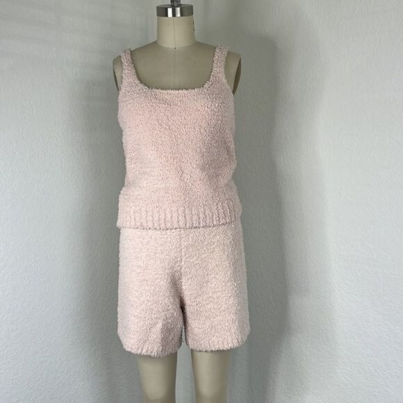 SKIMS Fuzzy Fits Cozy Knit Shorts Tank Set Sold Out - Picture 1 of 8